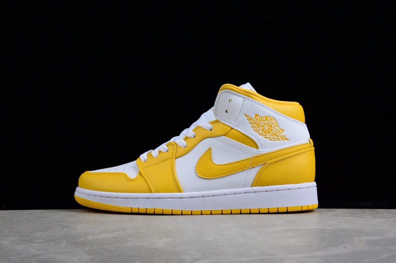 Air Jordan 1 Mid White and Yellow by Air Jordan