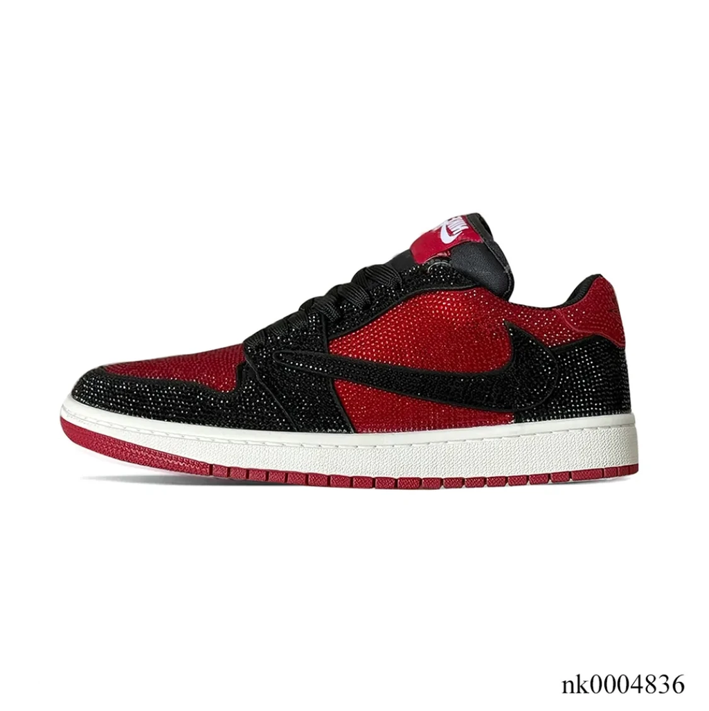 Air Jordan 1 Low Bred Crystal Sneakers by Air Jordan