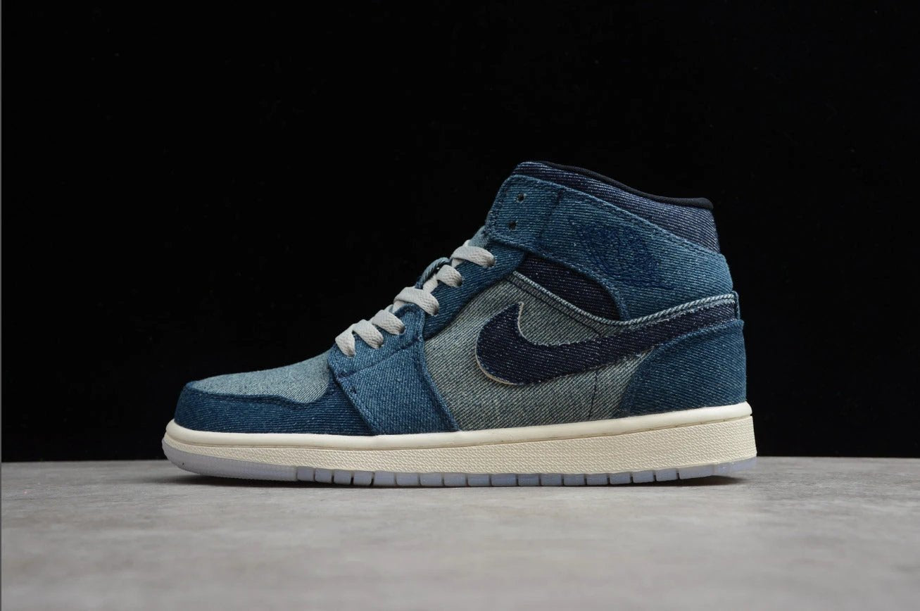 Air Jordan 1 Mid White Transparent Blue Denim by Air Jordan