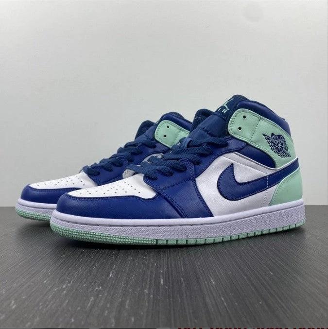 Air Jordan 1 Mid Blue Mint Shoes Sneakers by Air Jordan