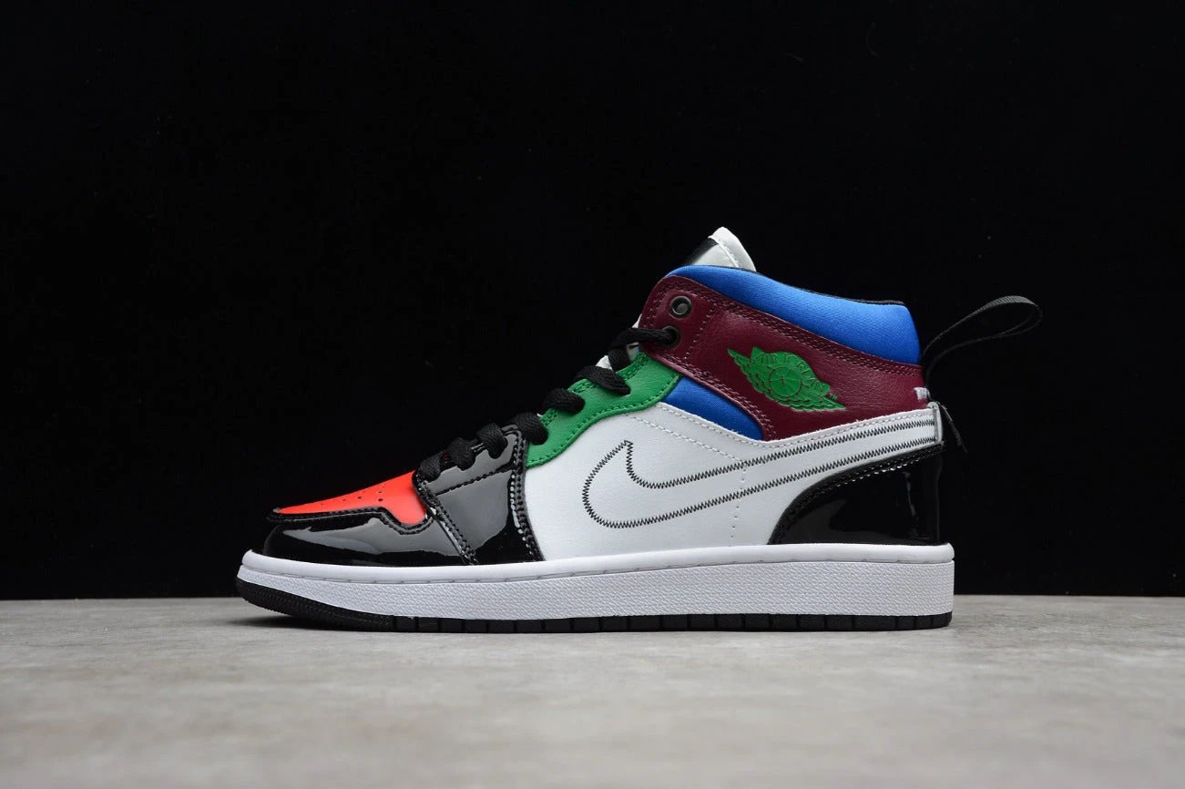 Air Jordan 1 Mid SE Black White Multi-Color by Air Jordan