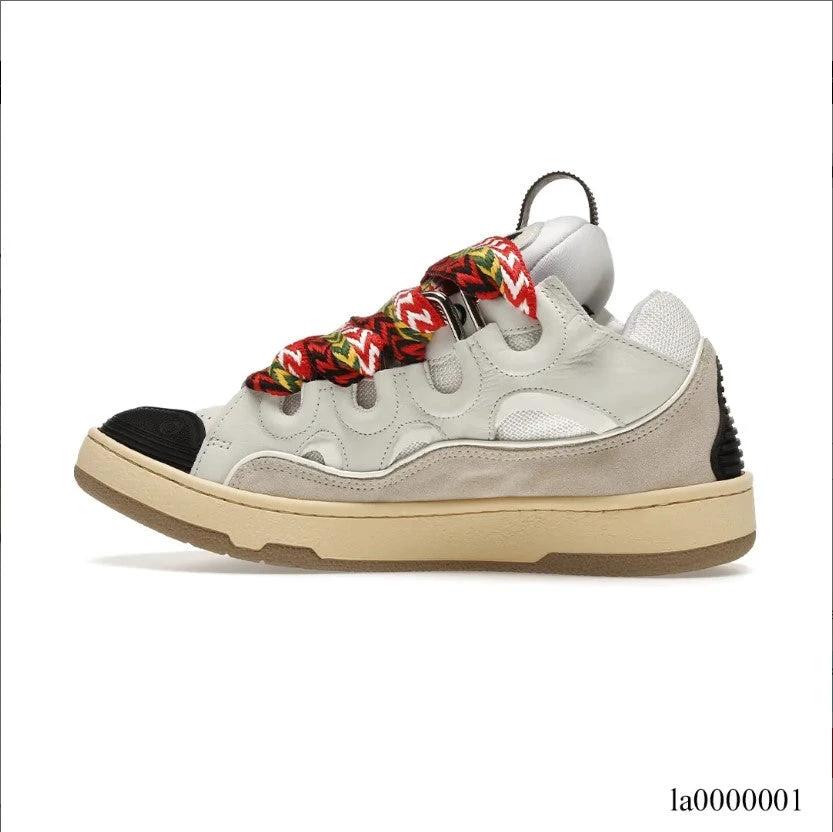 Lanvin Leather Curb White Ivory Shoes Sneakers by Air Jordan