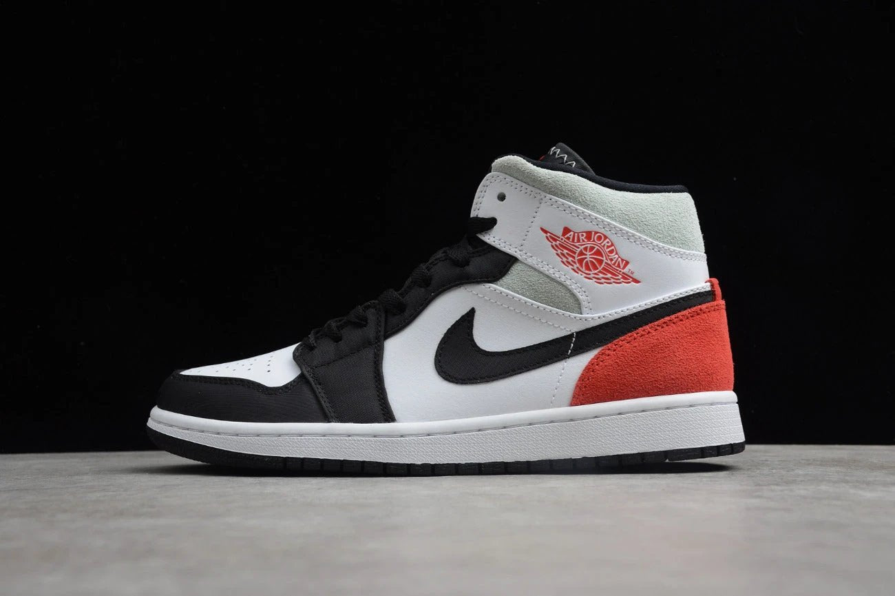 Air Jordan 1 Mid SE White Red Gray Black Toe by Air Jordan