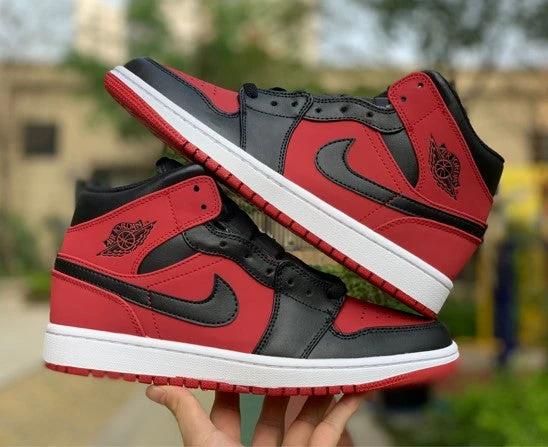 Air Jordan 1 Mid Black And Red by Air Jordan
