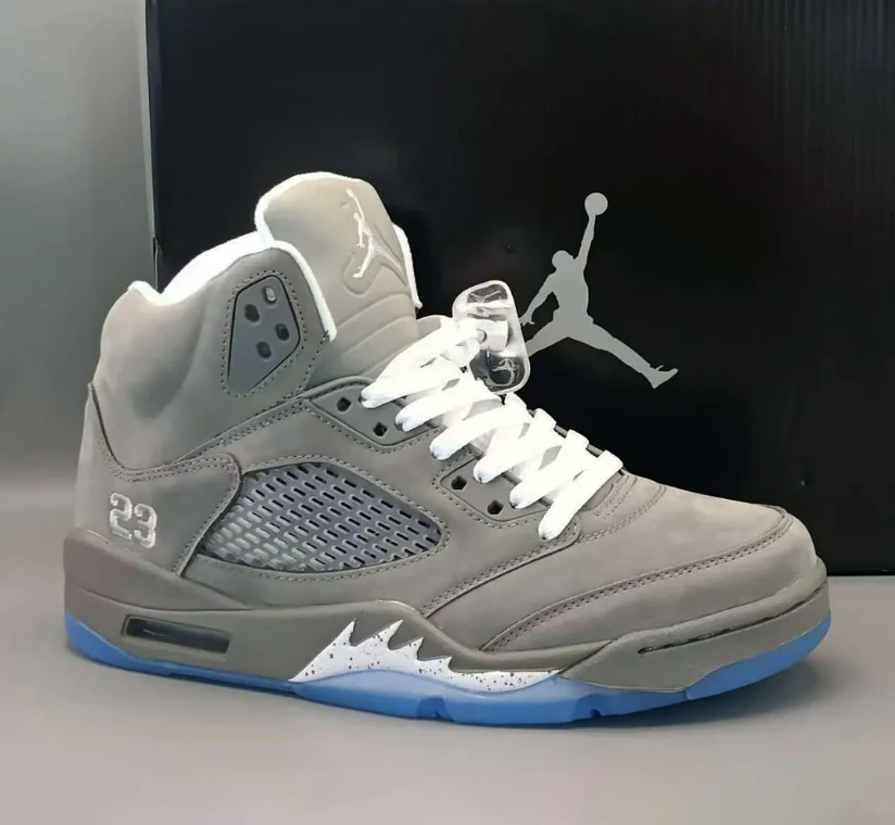 Air Jordan 5 Wolf Grey Shoes Sneakers by Air Jordan