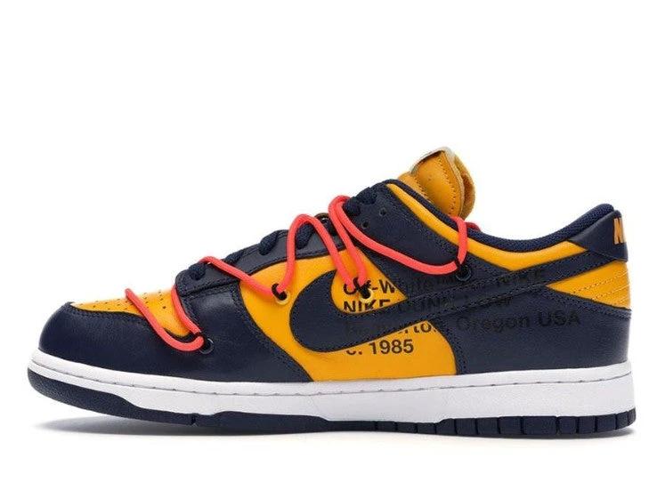Dunk Low OW University Gold Midnight Navy Shoes Sneakers by Air Jordan