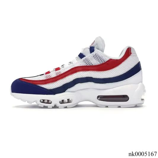 Air Max 95 White Deep Royal Blue Gym Red Shoes Sneakers by Air Jordan