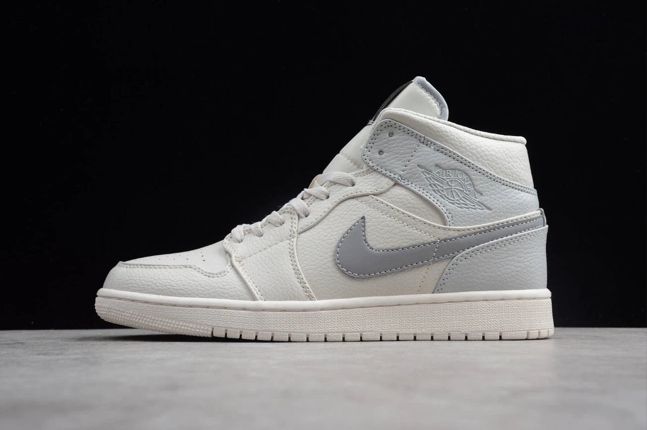 Air Jordan 1 Mid Rice White Gray by Air Jordan