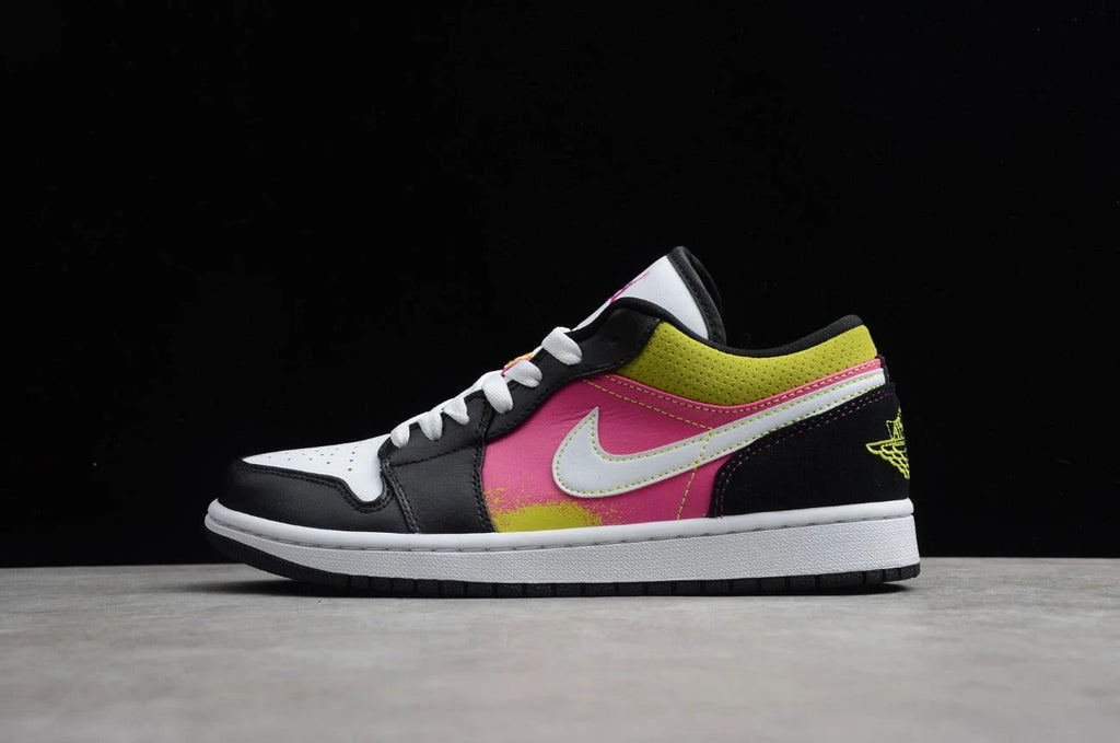 Air Jordan 1 Low Top Black Pink Yellow by Air Jordan