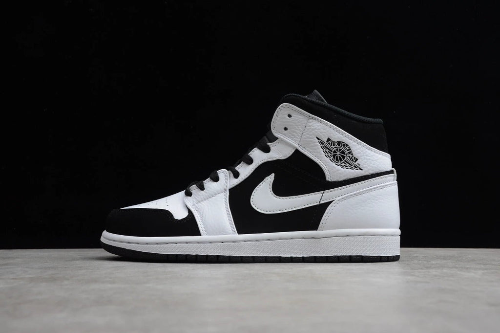 Air Jordan 1 Mid White Black by Air Jordan