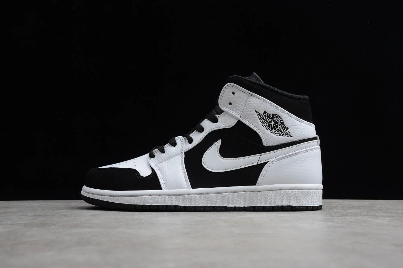 Air Jordan 1 Mid White Black by Air Jordan