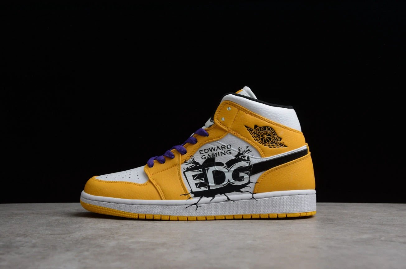 Air Jordan 1 Mid Lakers Yellow Purple by Air Jordan