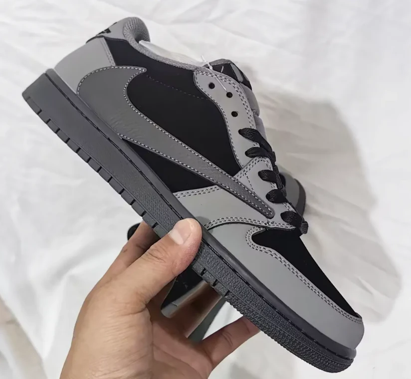 Travis Scott x AJ 1 Low Black Grey Shoes Sneaker by Air Jordan