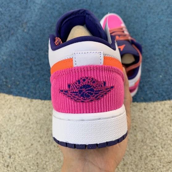 Air Jordan 1 Low Pink Blue Orange Flannel by Air Jordan