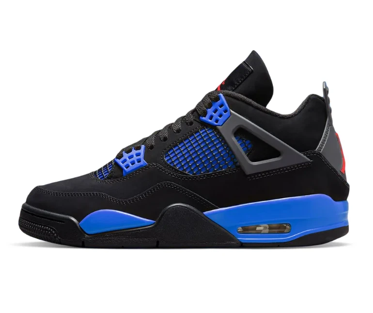 Air Jordan 4 Retro Black Deep Royal Blue Shoes Sneakers by Air Jordan