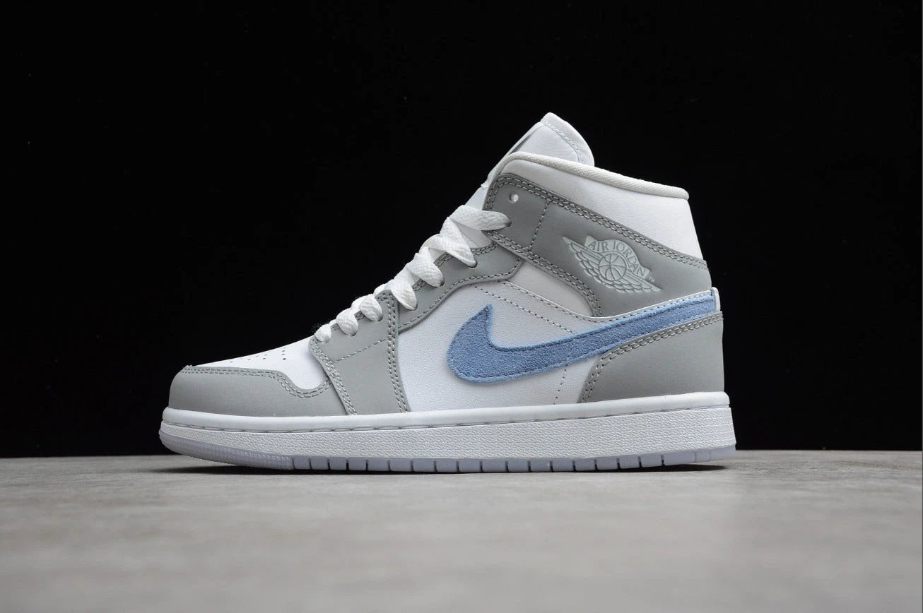Air Jordan 1 Mid White Gray Blue by Air Jordan