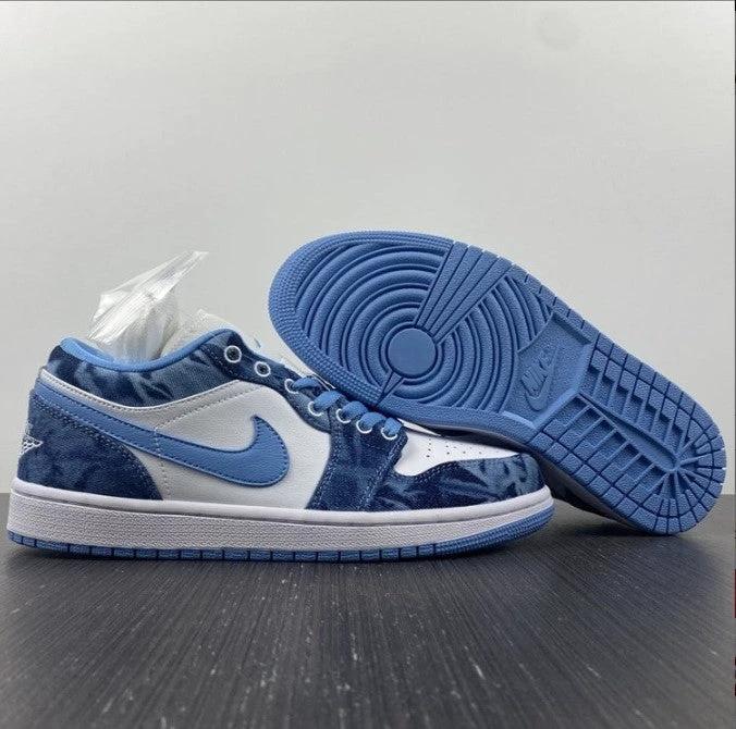 Air Jordan 1 Low Washed Denim Shoes Sneakers by Air Jordan