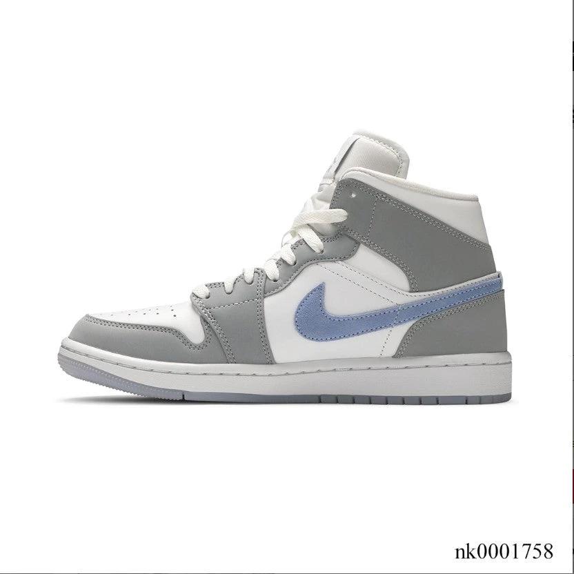 Air Jordan 1 Mid Wolf Grey Aluminum Shoes Sneakers by Air Jordan