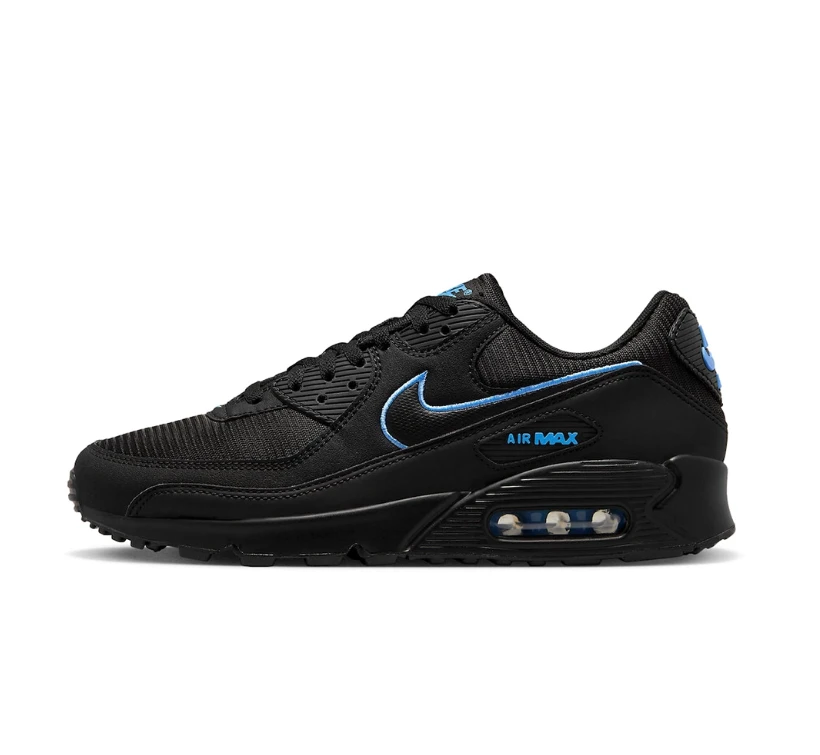 Air Max 90 Black University Blue Shoes Sneakers by Air Jordan