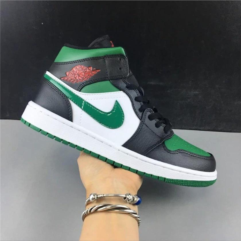 Air Jordan 1 Mid Green Toe Shoes Sneakers by Air Jordan