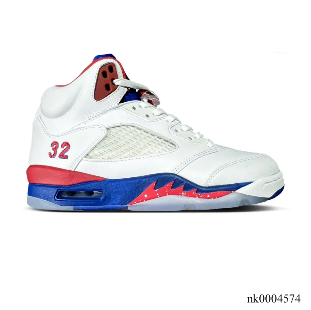 Air Jordan 5 White Blue Red Shoes Sneaker by Air Jordan