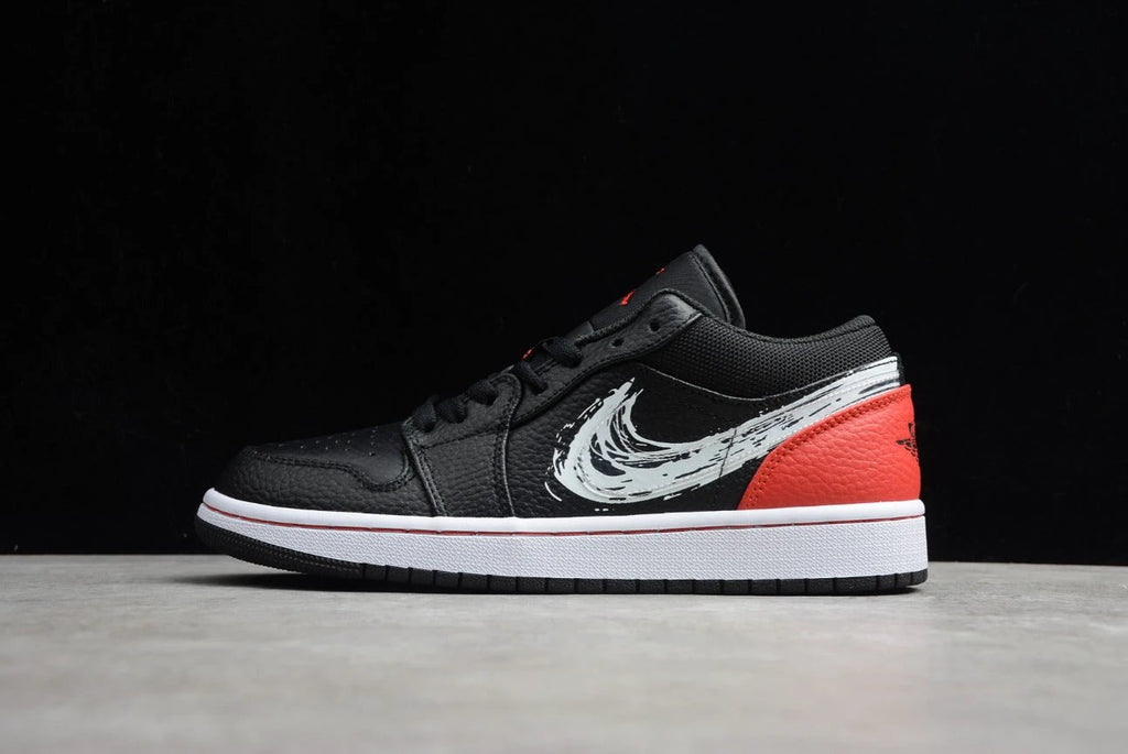 Air Jordan 1 Low Hand-painted Graffiti Black And Red by Air Jordan