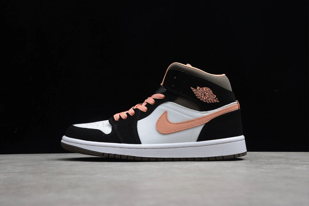 Air Jordan 1 Mid SE White Apricot Agate Black by Air Jordan