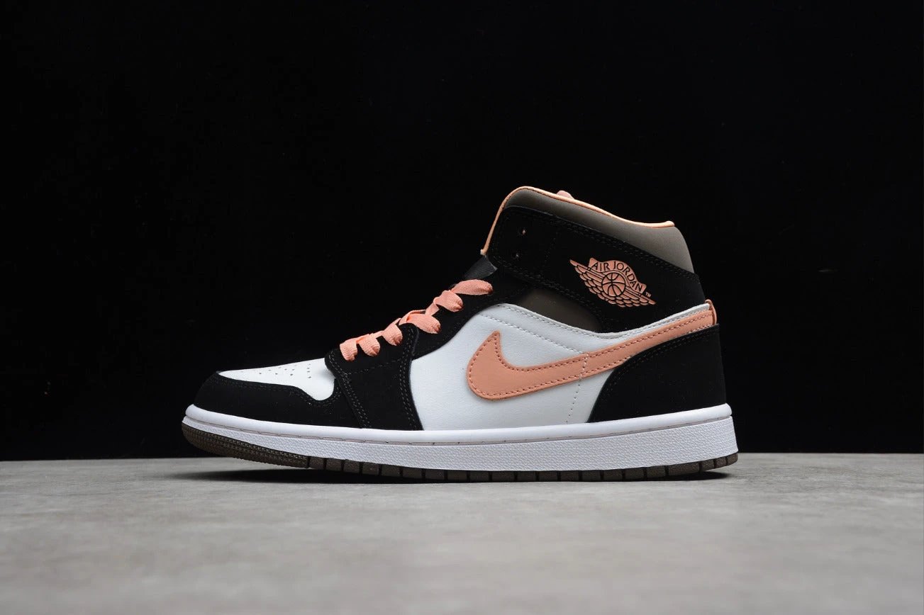 Air Jordan 1 Mid SE White Apricot Agate Black by Air Jordan