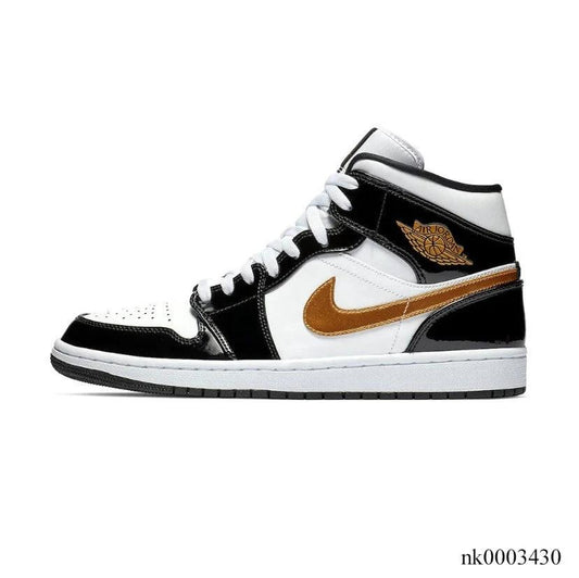 Air Jordan 1 Mid SE Black Gold Shoes Sneakers by Air Jordan