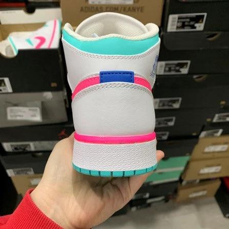 Air Jordan 1 Mid GS Pink Green Barbie Pink by Air Jordan