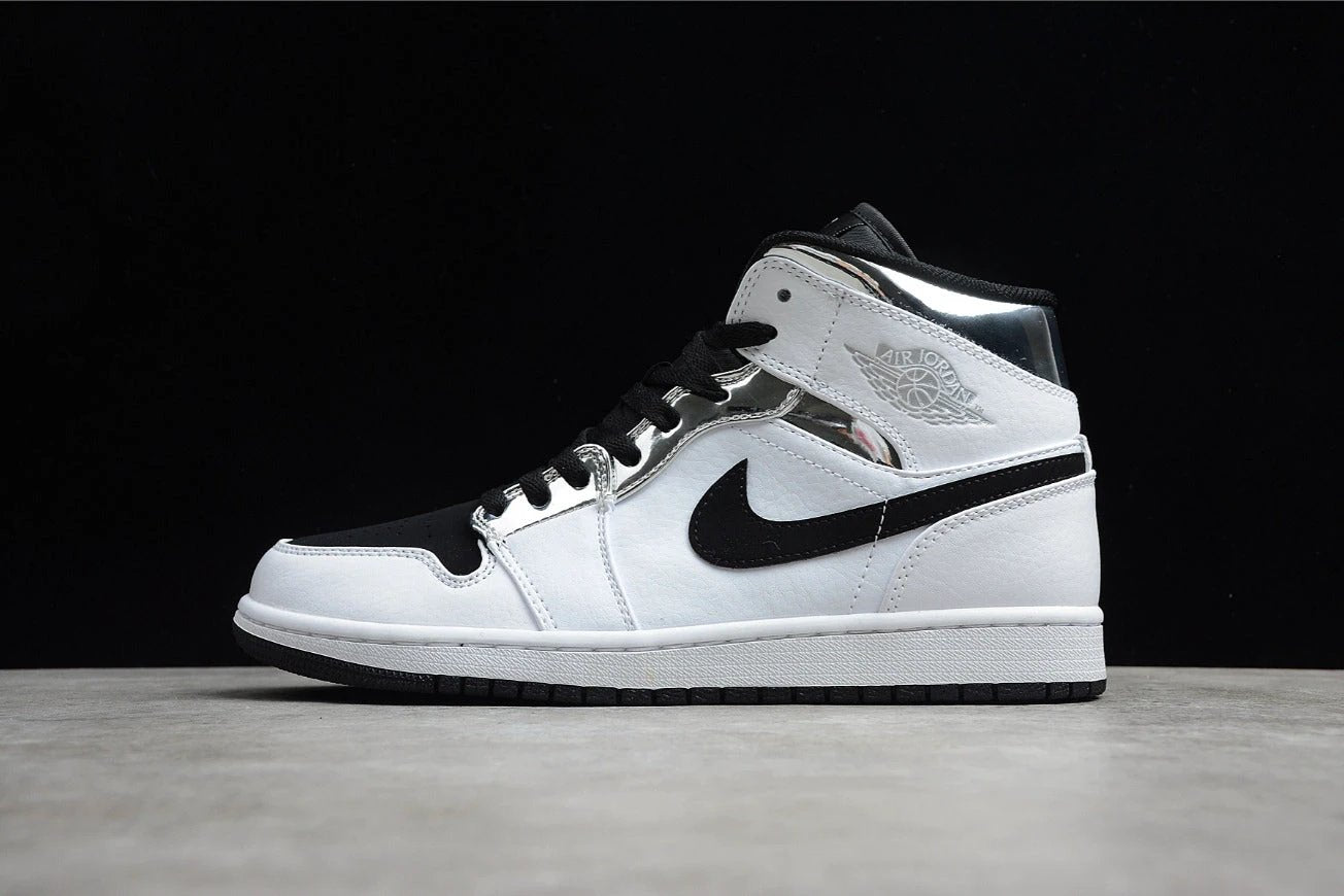 Air Jordan 1 Mid White Black Silver by Air Jordan