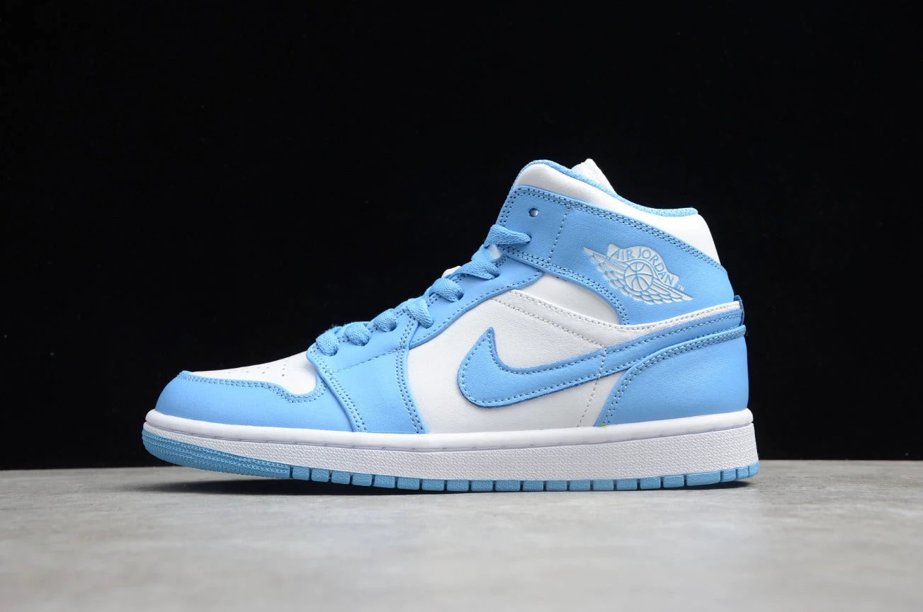 Air Jordan 1 Mid UNC University White Blue by Air Jordan