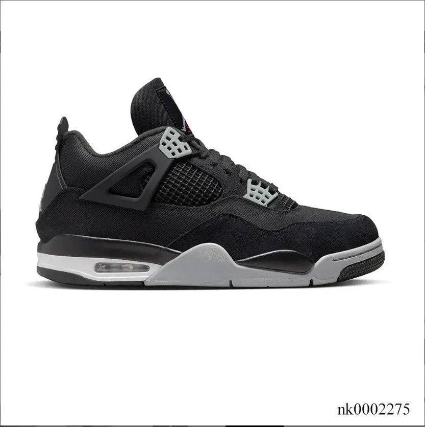 Air Jordan 4 Retro Black Canvas Shoes Sneakers by Air Jordan