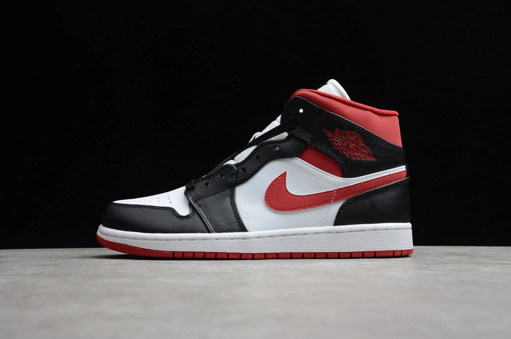 Air Jordan 1 Mid Black White Red by Air Jordan