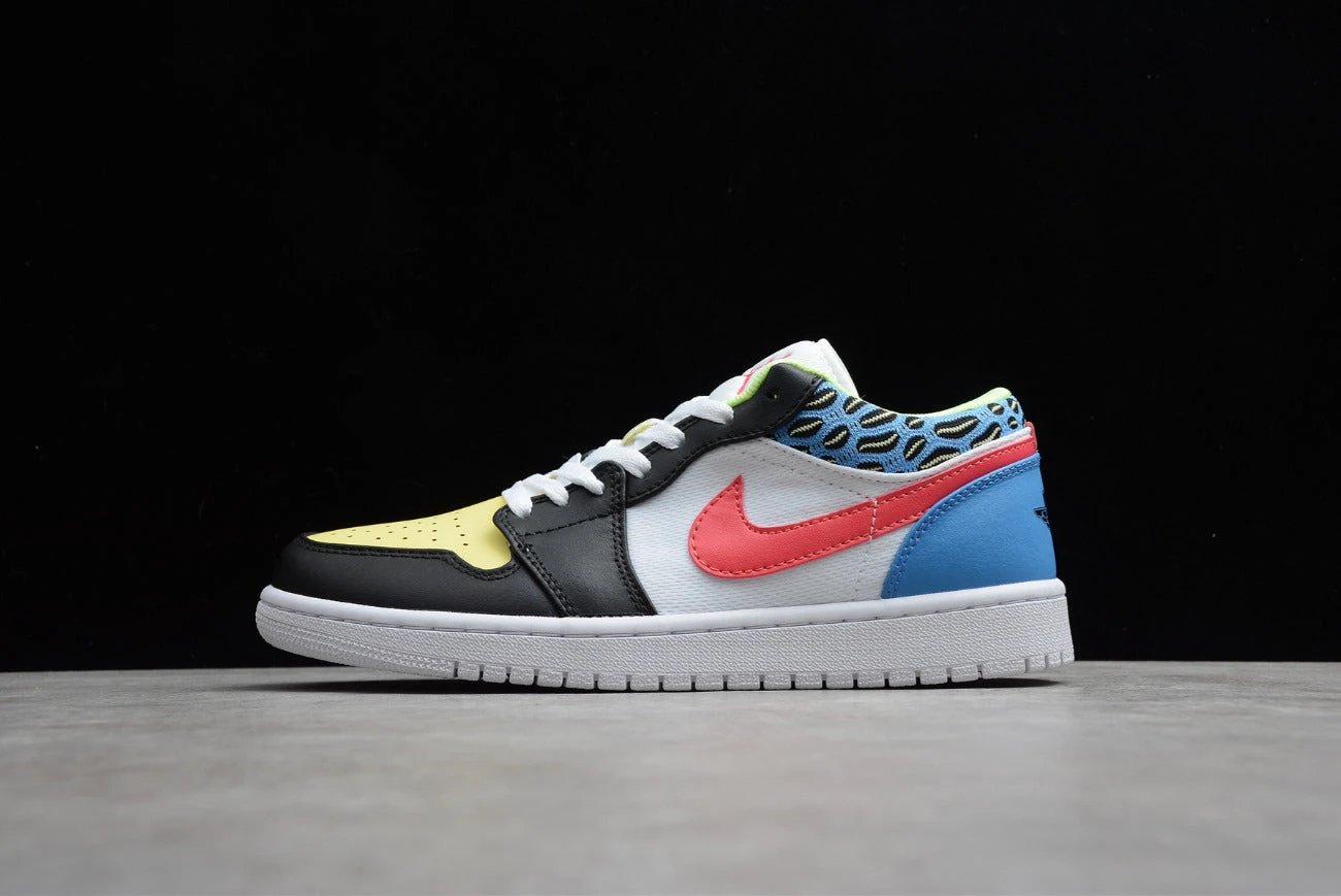 Air Jordan 1 Low Colored Eggs Black Yellow and Blue by Air Jordan