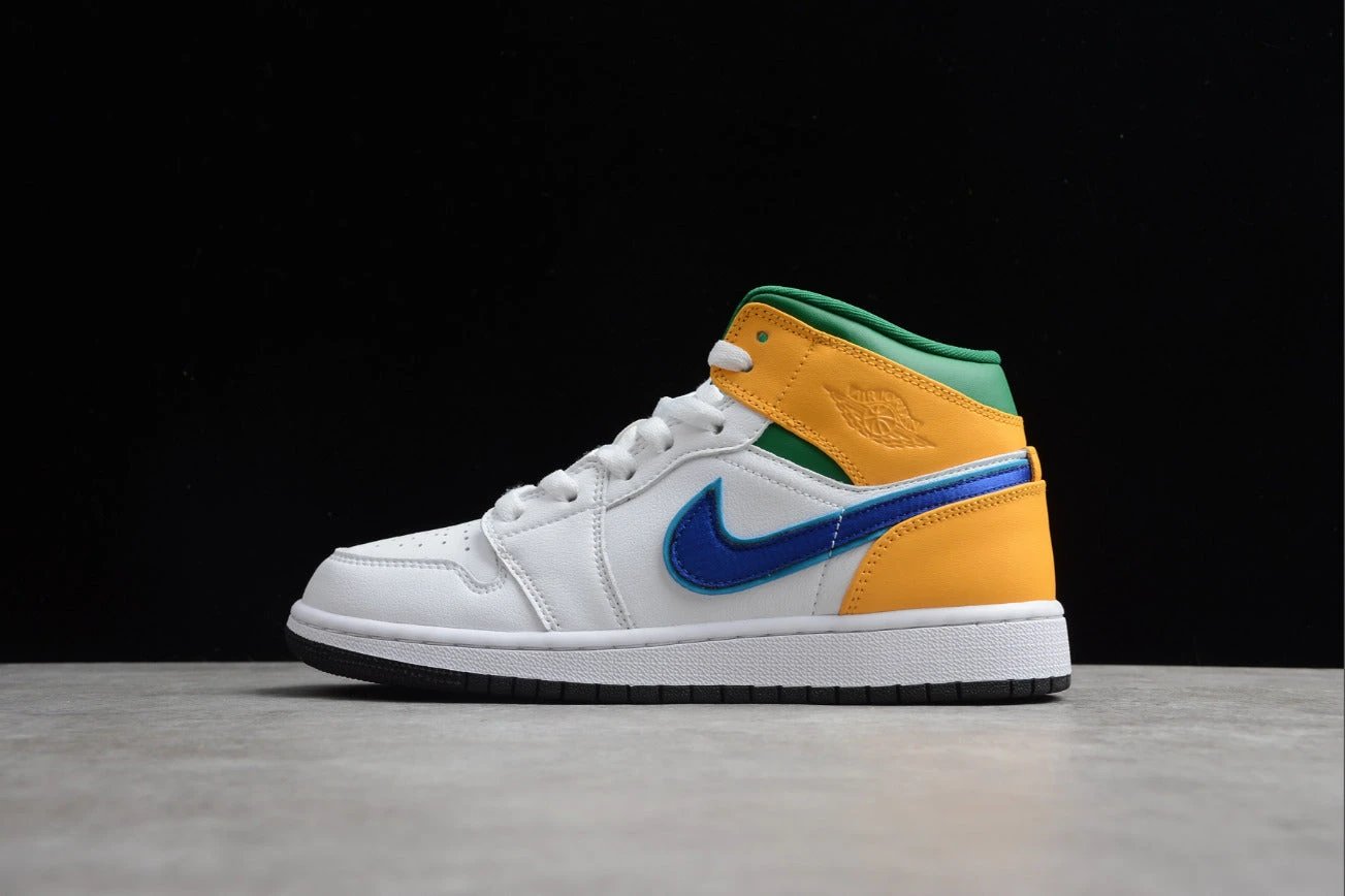 Air Jordan 1 Mid GS White Court Purple Teal by Air Jordan