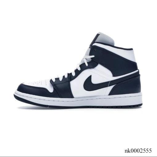 Air Jordan 1 Mid White Metallic Gold Obsidian Shoes Sneakers by Air Jordan