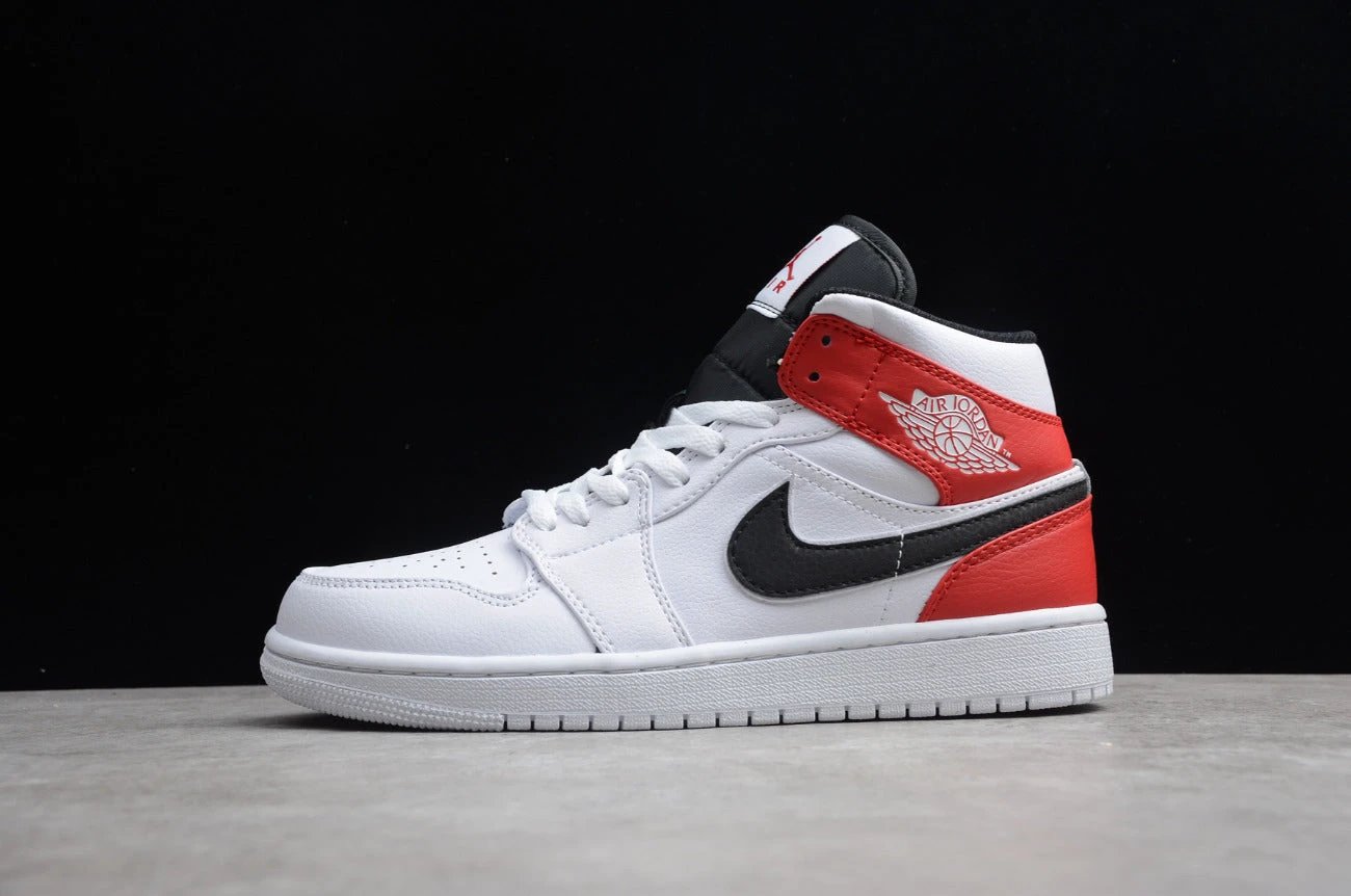 Air Jordan 1 Mid White Red by Air Jordan