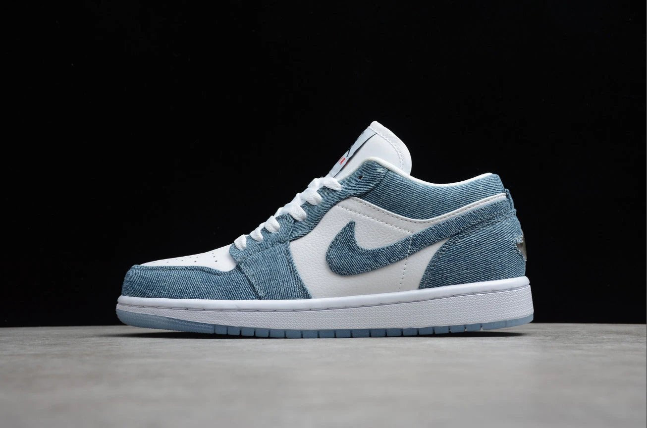 Air Jordan 1 Low Top Denim White Blue by Air Jordan