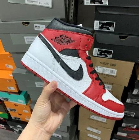 Air Jordan 1 Mid White Red Black Hook by Air Jordan