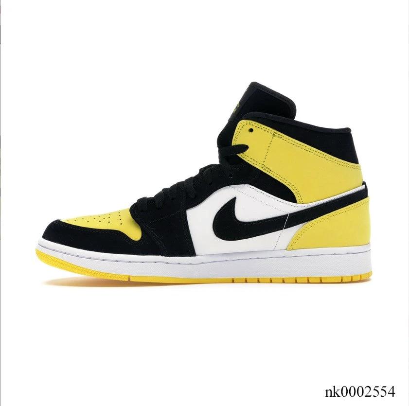 Air Jordan 1 Mid Yellow Toe Black Shoes Sneakers by Air Jordan