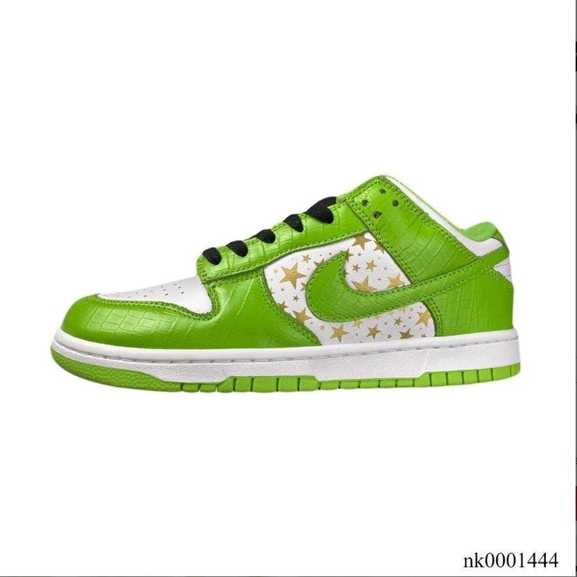 SB Dunk Low White Green x Supreme Shoes Sneakers by Air Jordan