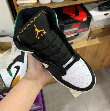 Air Jordan 1 Mid White Green And Orange by Air Jordan