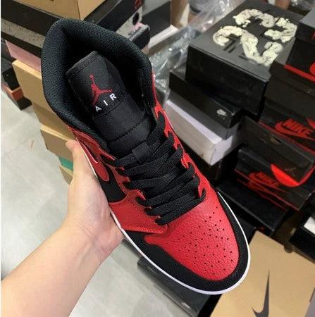 Air Jordan 1 Mid Reverse Black Red by Air Jordan