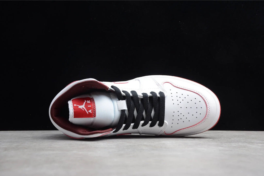 Air Jordan 1 Retro Mid White Gym Red Black by Air Jordan