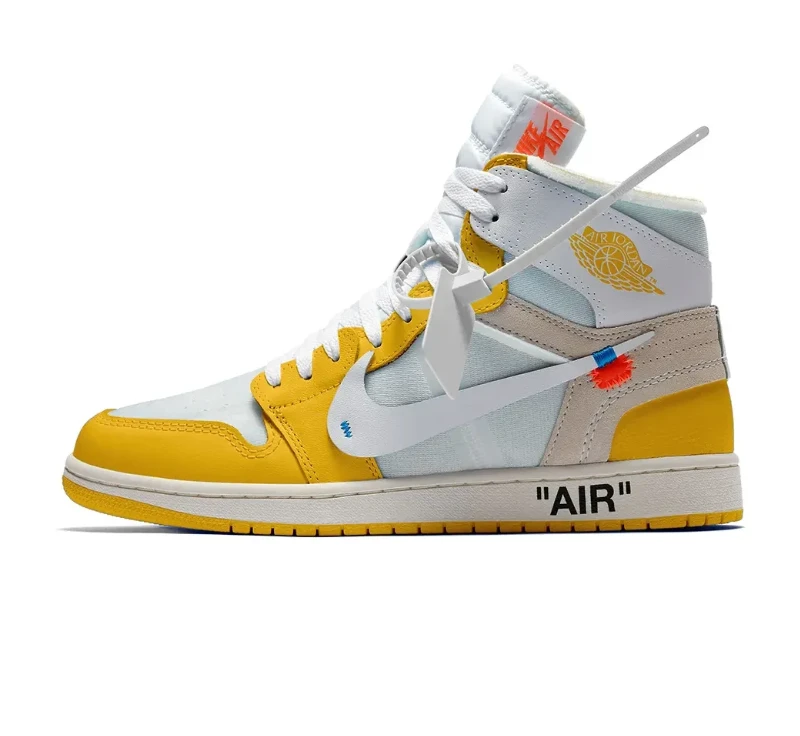 OFF-WHITE x Air Jordan 1 High OG Canary Shoes Sneakers by Air Jordan