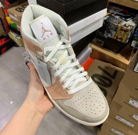 Air Jordan 1 Mid Beige Light Gray Stitching by Air Jordan