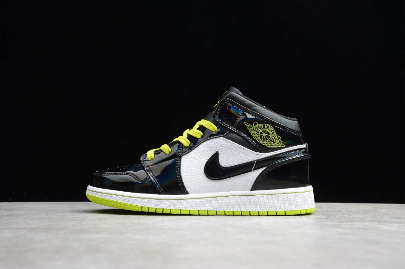 Air Jordan 1 Mid Black Cyber 'Mystic Green' by Air Jordan
