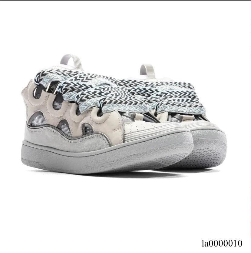 Lanvin Leather Curb Light Grey Blue Shoes Sneakers by Air Jordan