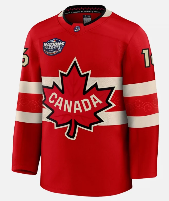 Men's Mitch Marner Jersey #16 Red 2025 4 Nations Face-Off Stitched by Hockey David